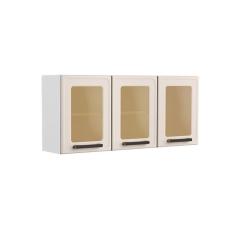 Módulo Cozinha Bertolini Origens Armário 7009 3 Portas C-vidro Branco-areia