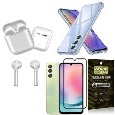 Capinha Samsung A24 + Fone De Ouvido Bluetooth + Película 3D