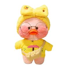 Brinquedo de pelúcia de pato – 29 x 21,8 cm x 21,66 cm, boneca de pelúcia Kawaii, pato de pelúcia, brinquedo de pelúcia | Almofada macia e fofa de pelúcia Lalafanfan
