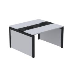 Mesa de Plataforma Dupla para 2 Pessoas Corporativa 160X120/2P Cinza/Preto