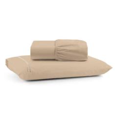 Jogo De Lençol Solteiro Mirante 100% Algodão 2 Peças - Avelã - Casa Sh