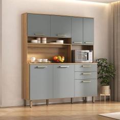 Cozinha Compacta 165,40cm 7 Portas e 2 Gavetas com Tampo 353 Luciane M