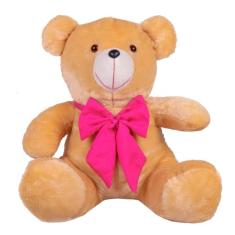 Urso Teddy De Pelúcia Tamanho 50cm G - Luck Baby, Doce de leite com la
