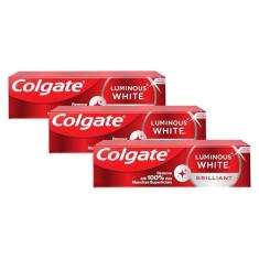 Kit com 3 Cremes Dentais Colgate Luminous White Brilliant 70g