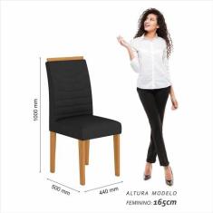 Conjunto 4 Cadeiras Lima Cinamomo/ Preto - A Móveis Arapongas, Cinamom