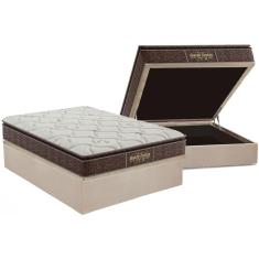 Kit Cama Box Baú Casal Guarda Costas Extra Firme 138x188 Suede Clean Bege Probel A Costa Rica