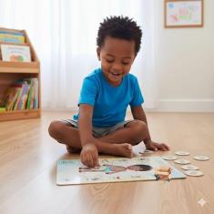 Brinquedo Educativo Pedagógico Em Madeira Quebra Cabeça Corpo Humano (Menino B)