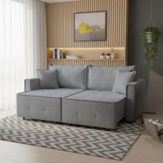 Sofá Cama Retrátil e Reclinável Onix 220 Cm Scott - Montreal