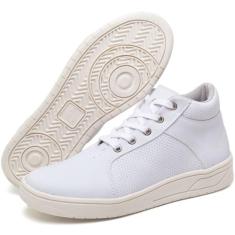 Tênis Feminino Casual Com Cadarço Dia a Dia Passeios - Jvclay, Branco,