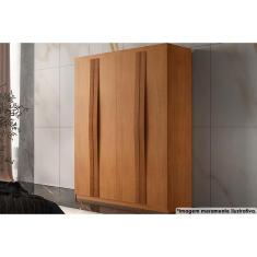 Guarda Roupa Solteiro Grécia Naturale 4 Portas de Bater 2 Gavetas MDF Naturale Móveis Rufato