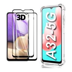 Capa Celular Compatível Galaxy A32 5g Antiqueda + 2 Películas Vidro 3D Cobre Toda Tela