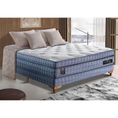 Cama Box Casal Colchão Euro Pillow + Box 138x188x70 Molas Ensacadas Cama Inbox Supreme Confort Gel