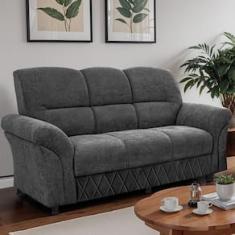 Sofá 3 Lugares Cama inBox Mourato com 187cm de Largura e Revestido em Bouclé