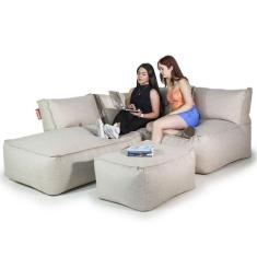 Sofá de canto linha sofá de chão cor bege - Good Pufes