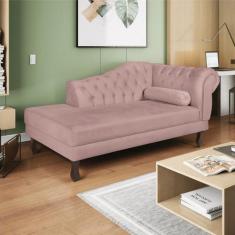 Diva Recamier Diana 185cm Lado Esquerdo Linho - Doce Sonho Móveis, Ros
