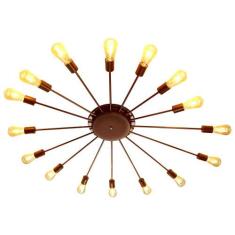 Plafon Solarium 16 Hastes Assimétricas E27 - I9LED, Cobre, Bivolt
