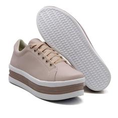 Tênis Casual Blogueira Flatform de Plataforma Liso - DK SHOES, Rose, 3