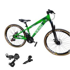 Bicicleta Aro 26 Vikingx Tuff 25 Aluminio 21v Cambio Shimano Traseiro 