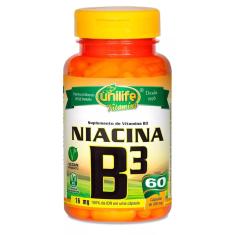 Vitamina B3 - Niacina 500mg - 60 Cápsulas Unilife