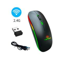 Mouse sem Fio Recarregável Wi-Fi 2,4GHz Óptico Wireless USB - Jackal, 