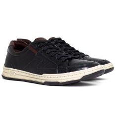 Tênis Masculino Democrata Denim Jay Casual Couro Cadarço Elástico Conf