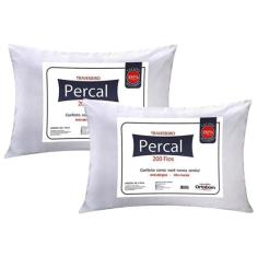 Travesseiro Fibras Siliconadas Plus Percal 200 Fios Kit c/ 2 Un 70x50x
