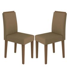 Kit Com 2 Cadeiras Para Sala De Jantar Ana Imbuia Marrom Vl02 New Ceva
