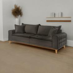 Sofá Fixo 2 Lugares Luxo 160 cm Orfeu Cinza