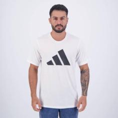 Camiseta Adidas Training Essentials Logo Branca e Preta, G