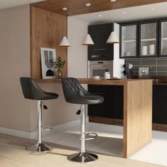 Banqueta Giratória Marche Preta - Mobly