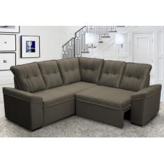 Sofá Canto London Marrom Claro Suede Velut - King House