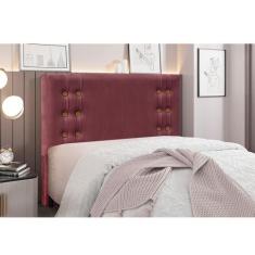 Cabeceira Cama Box Casal 140 cm Gênova Veludo Vinho S04 - D'Rossi - DR