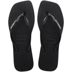 Chinelo Havaianas Feminino Slim Square Logo Metallic Bico Quadrado-Feminino