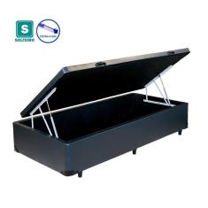 Cama Box baú solteiro corino com pistao a gás