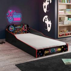 Cama Infantil com Laterais de Proteção Gamer Pura Magia Preto
