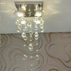 Lustre Para Sala De Jantar Com 50cm De Altura Em Cristais Leg