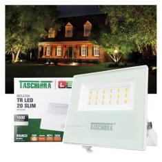 Refletor Taschibra TR LED 20 Slim Branco, Luz Quente 3000K