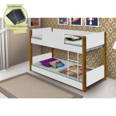 Bicama de Criança Infantil Valentina Juvenil Branca e Amêndoa Incluso 