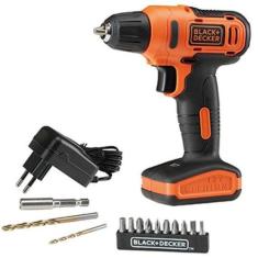 Parafusadeira furadeira black&decker c/13 pc ld12s litio 12v bivolt - 