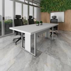 Mesa de Escritório Reunião 2,00m Pé Metal Quadro F5 Office - F5 Office