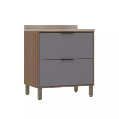 Balcão de Cozinha 80cm 2 Gavetões com Tampo Aspen Luciane Móveis, Vani