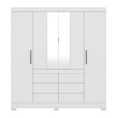 Guarda Roupa 4 Portas Com 6 Gavetas Cádis Branco - Demóbile