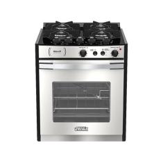 Fogao Elétrico de Embutir 4 Bocas a Gás Gaudi Platinum Vitreo Inox 220
