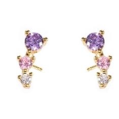 Brinco Ear Cuff Pedra Zirconia Infantil Pequeno - Dourado - De Castro 