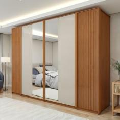 Guarda Roupa Ollie 6 Portas 6 Gavetas 6 Prateleiras 100% MDF com Espel