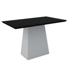 Mesa De Jantar Para 4 Lugares Tampo De Madeira Com Vidro Jasmin 1,20m 