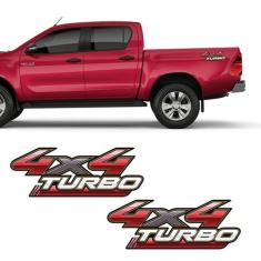 Par De Adesivos Hilux 2009/2012 Emblema 4x4 Turbo - SPORTINOX, Hilux 4
