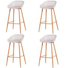 Kit 4 Banquetas Mônaco Clarice Alta Fratini 96 cm (altura) em Poliprop