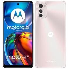 Smartphone Motorola Moto E 32 Rose 64GB, 4GB RAM, Tela de 6.5”, Câmera Traseira Tripla, Android 11 e Processador Octa Core