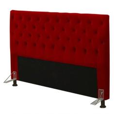 Cabeceira Cama Box Casal King 195cm Cristal Suede Vermelho